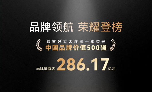 连续10年！金年会体育官方网站蝉联“中国品牌价值500强”，品牌价值286.17亿元